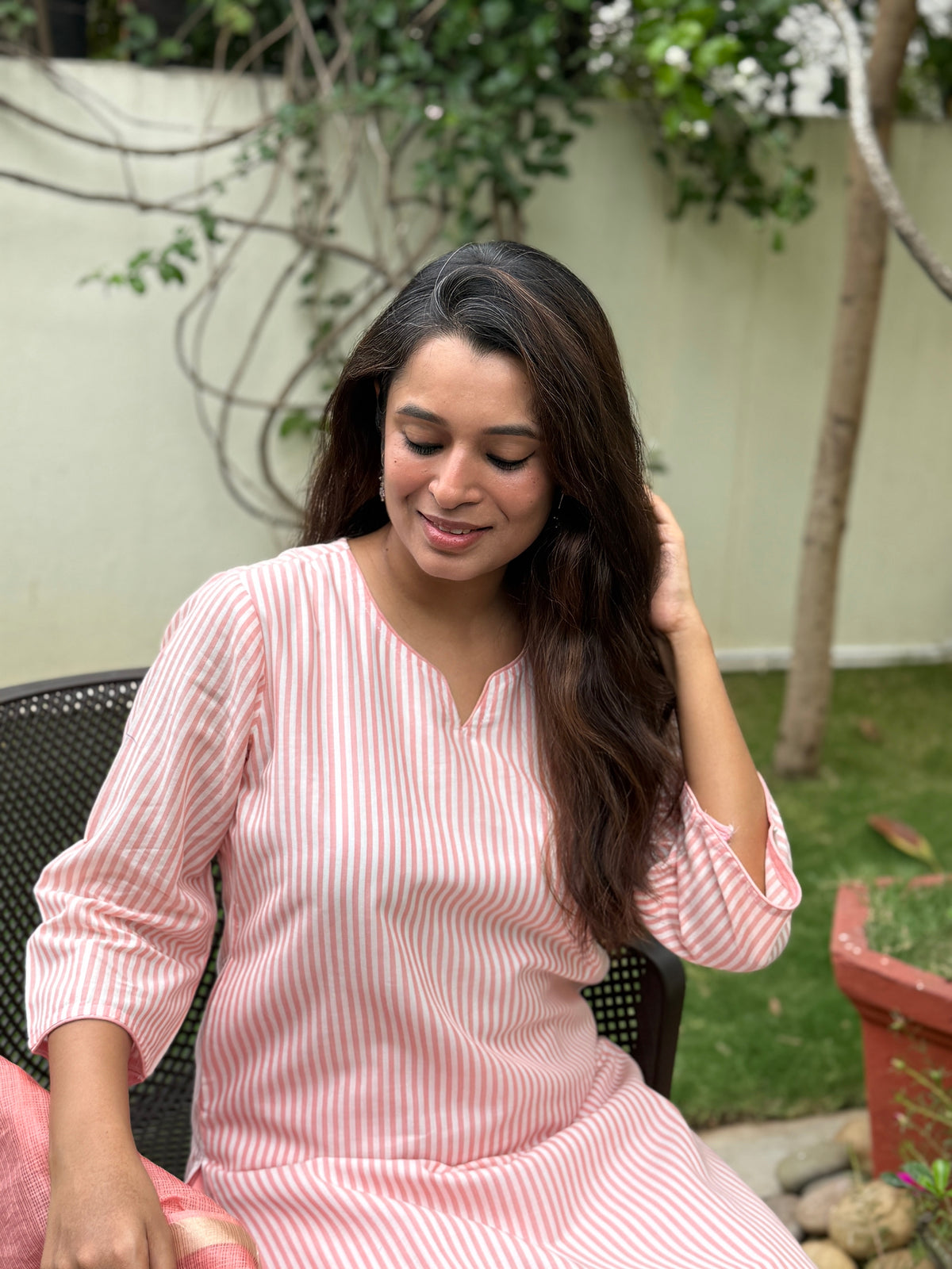 Orange candy Handloom Kurta Set