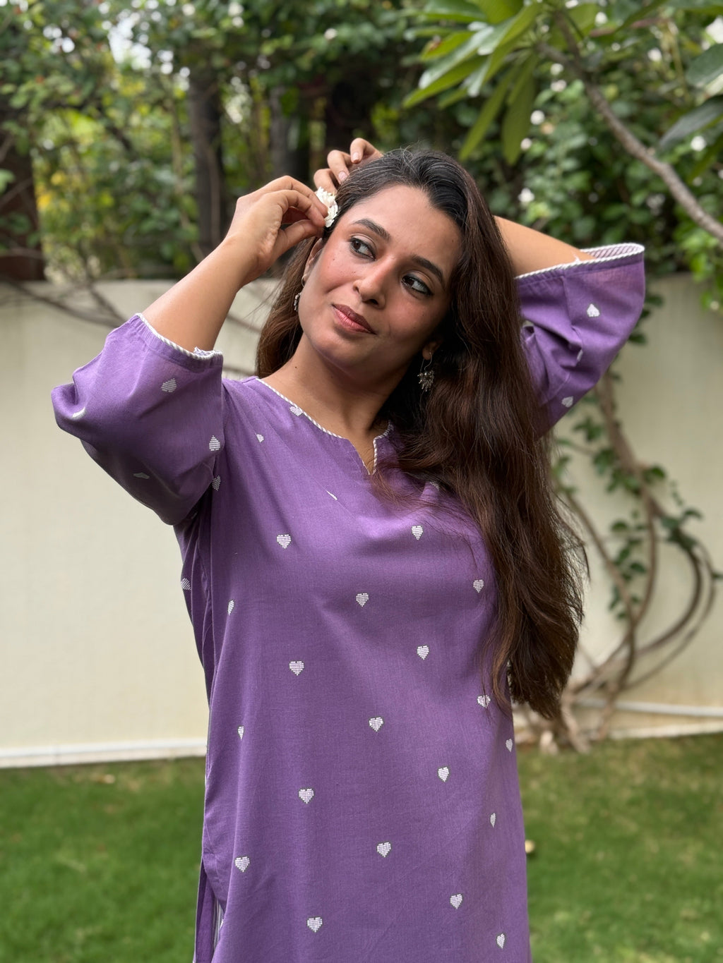 Seerat Handloom Cotton Kurta Pant Set | Handwoven | KanthaIndia