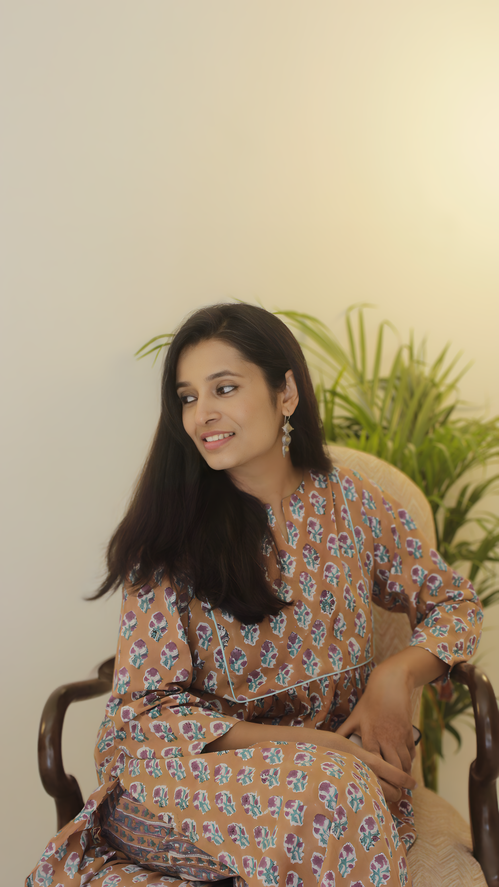 Beige Hand Block Printed Cotton Kurta Set | Clearance Sale | KanthaIndia
