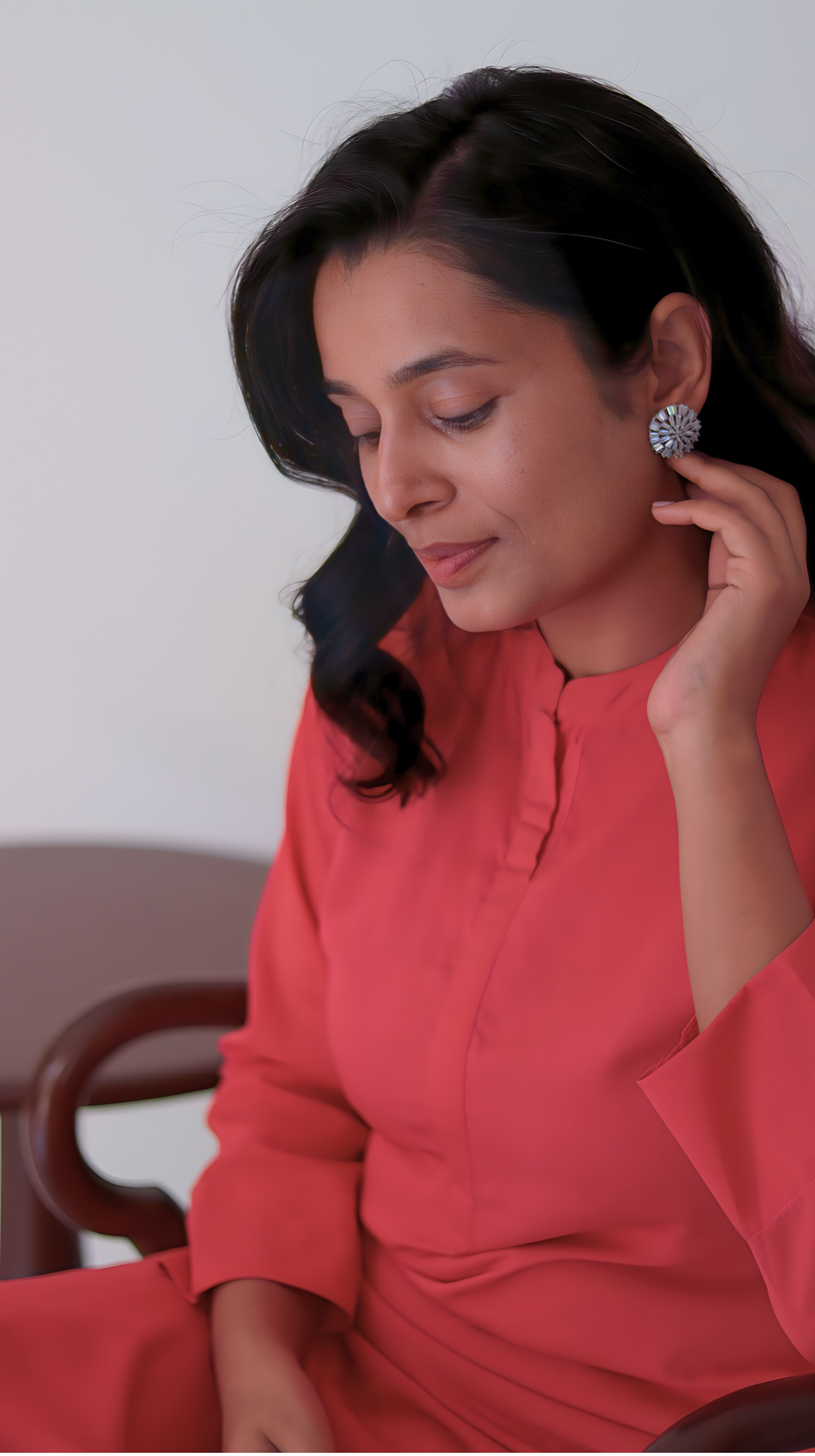 Cinnamon Red Crepe Kurta Pant Set | Clearance Sale | KanthaIndia