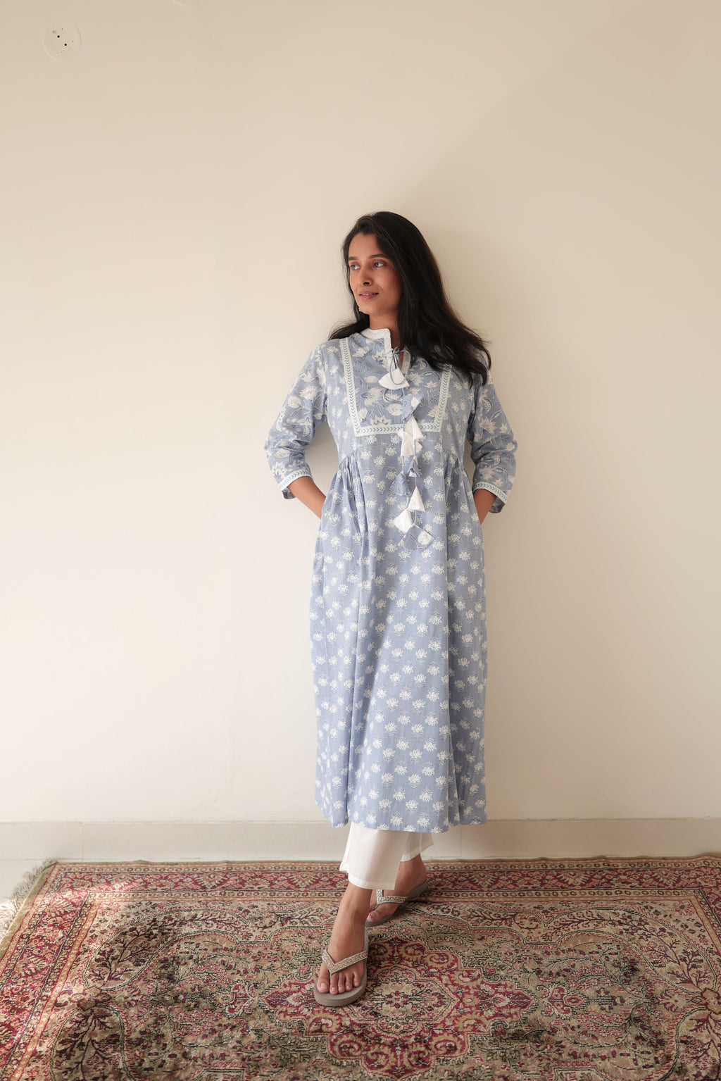 Clan Day Floral Cotton Kurta Pant Set | Clearance Sale | Plus Size XXL | KanthaIndia