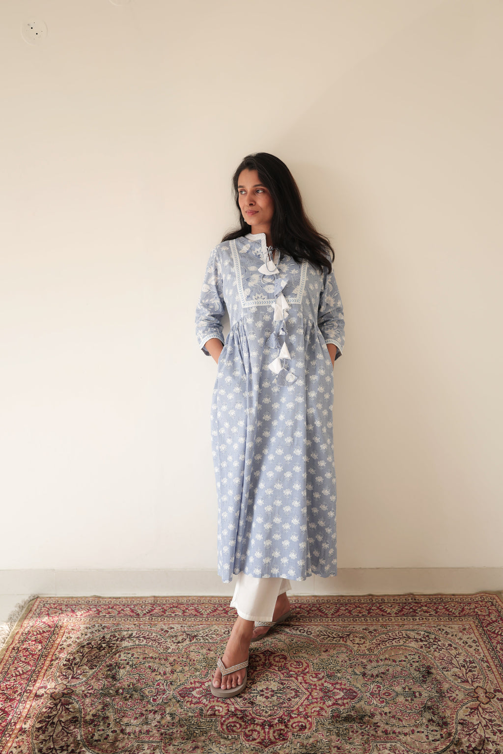 Clan Day Floral Cotton Kurta Pant Set | Clearance Sale | Plus Size XXL | KanthaIndia