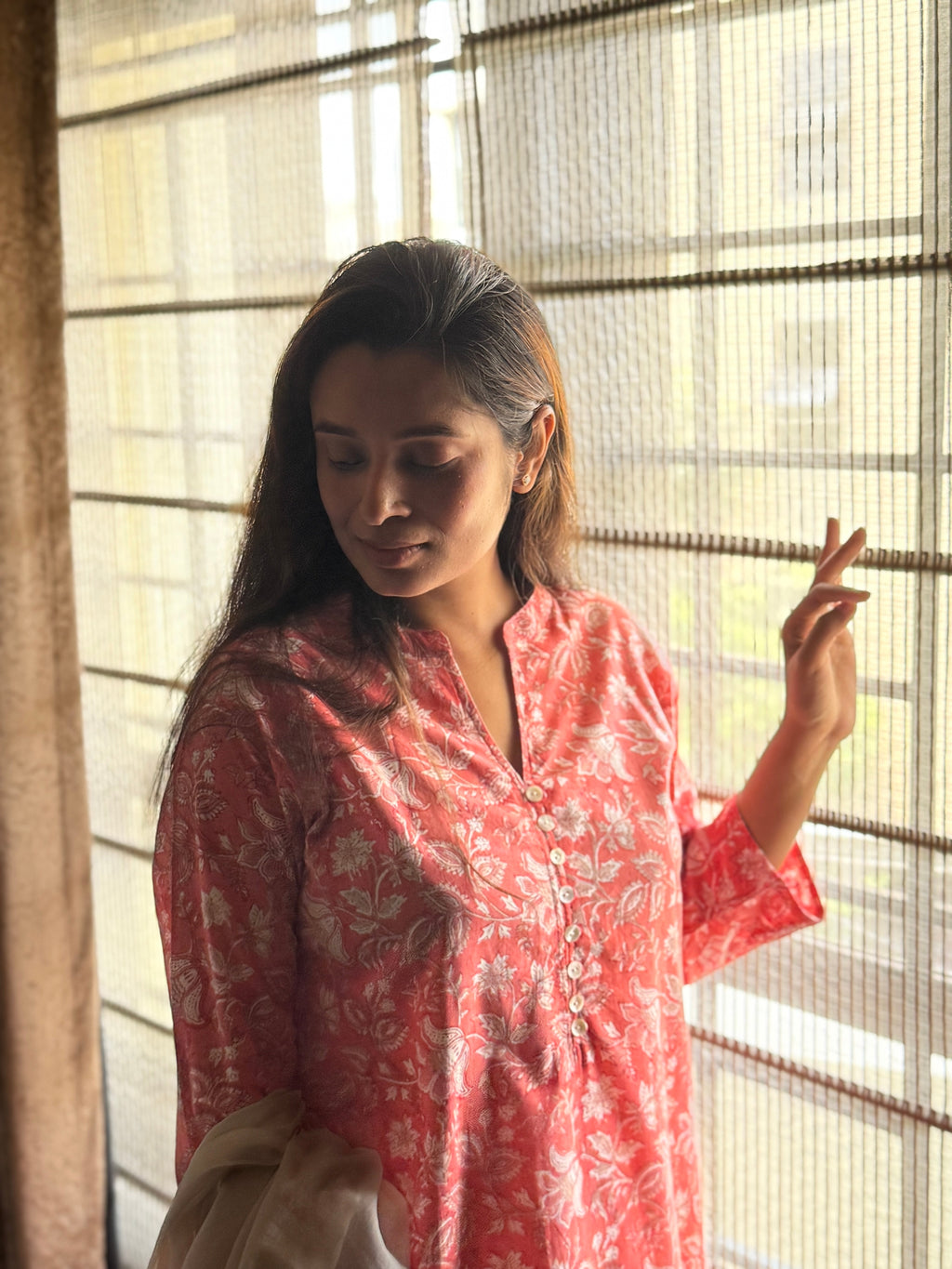 Suryamukhi Bagh Hand Block Printed Cotton Kurta Set | Natural Dyes | KanthaIndia