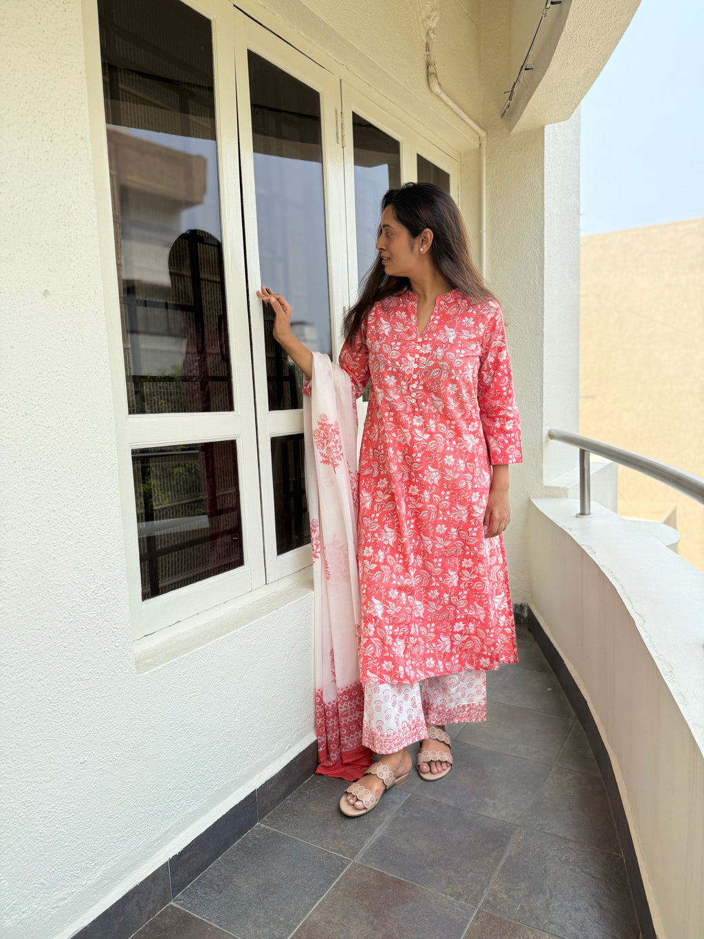 Suryamukhi Bagh Hand Block Printed Cotton Kurta Set | Natural Dyes | KanthaIndia