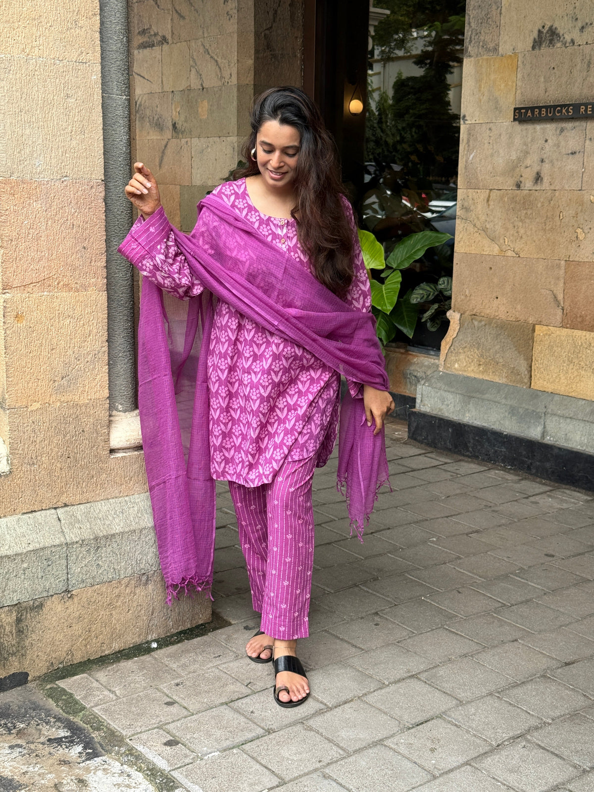 Samadhi Hand Block Print Cotton Kurta Dupatta Set