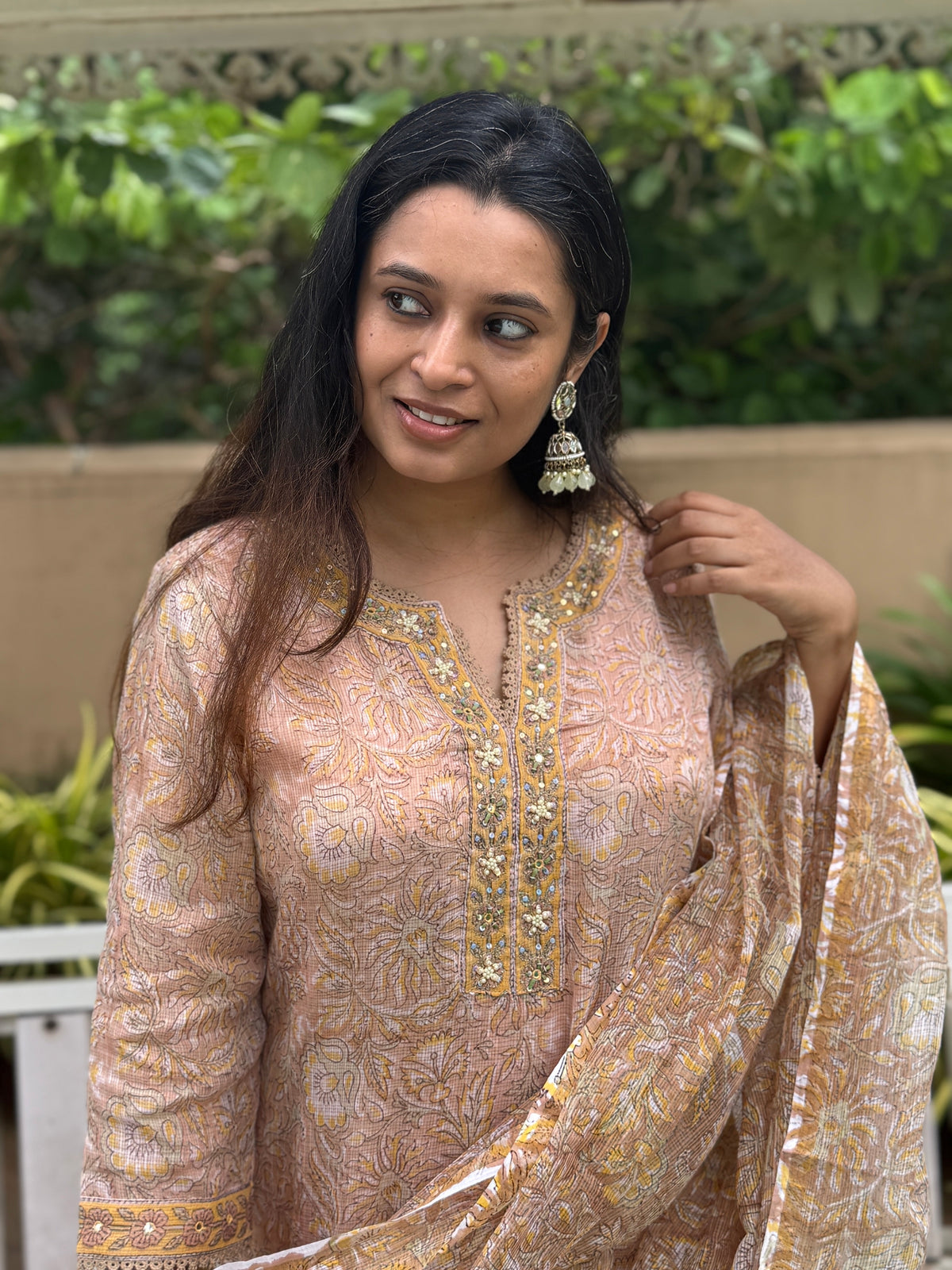 Vasudha Kota Doria Dupatta Suit Set | KanthaIndia