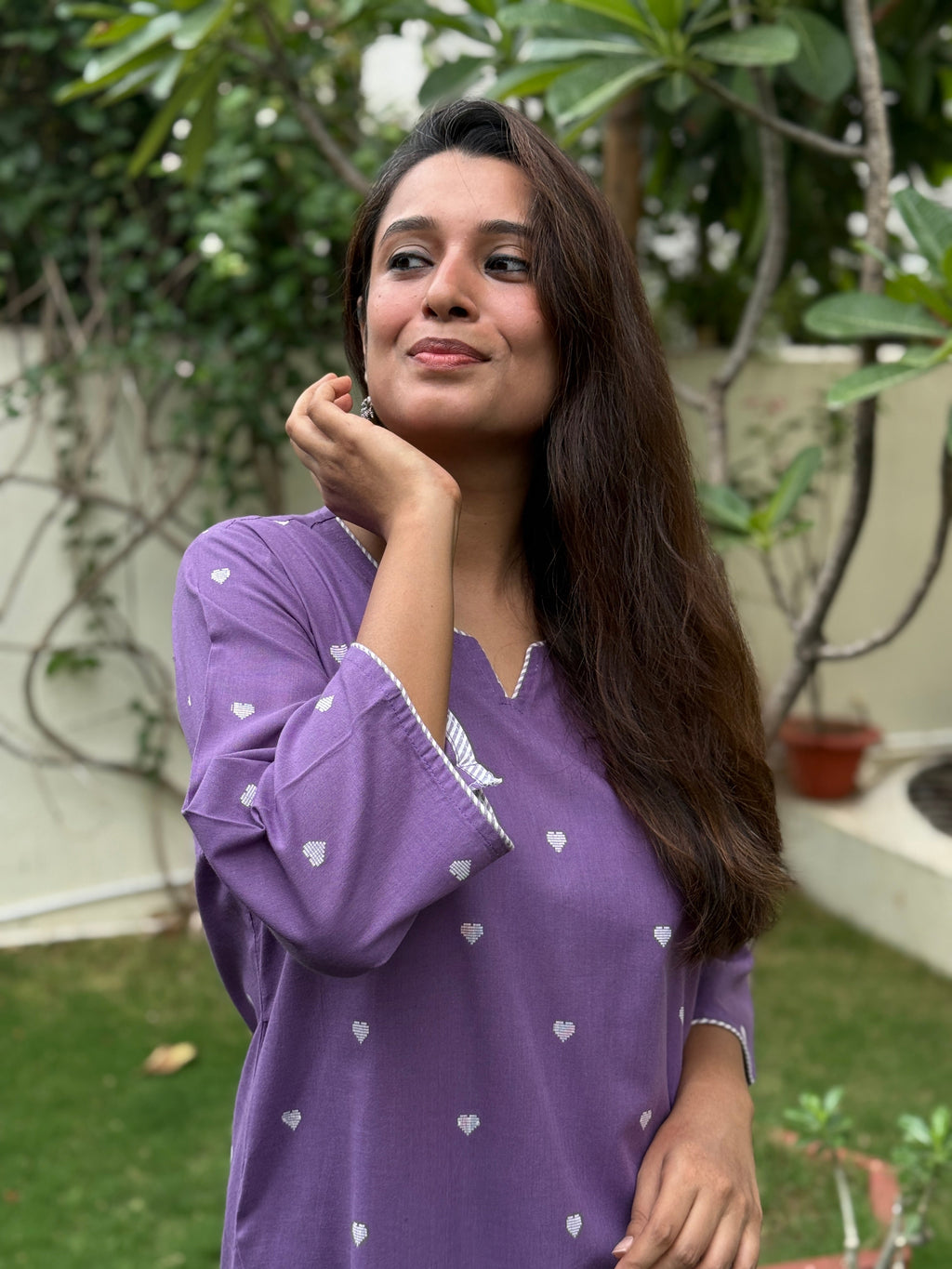 Seerat Handloom Cotton Kurta Pant Set | Handwoven | KanthaIndia