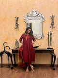 Shanti Red Jamdani Linen Dupatta Suit Set