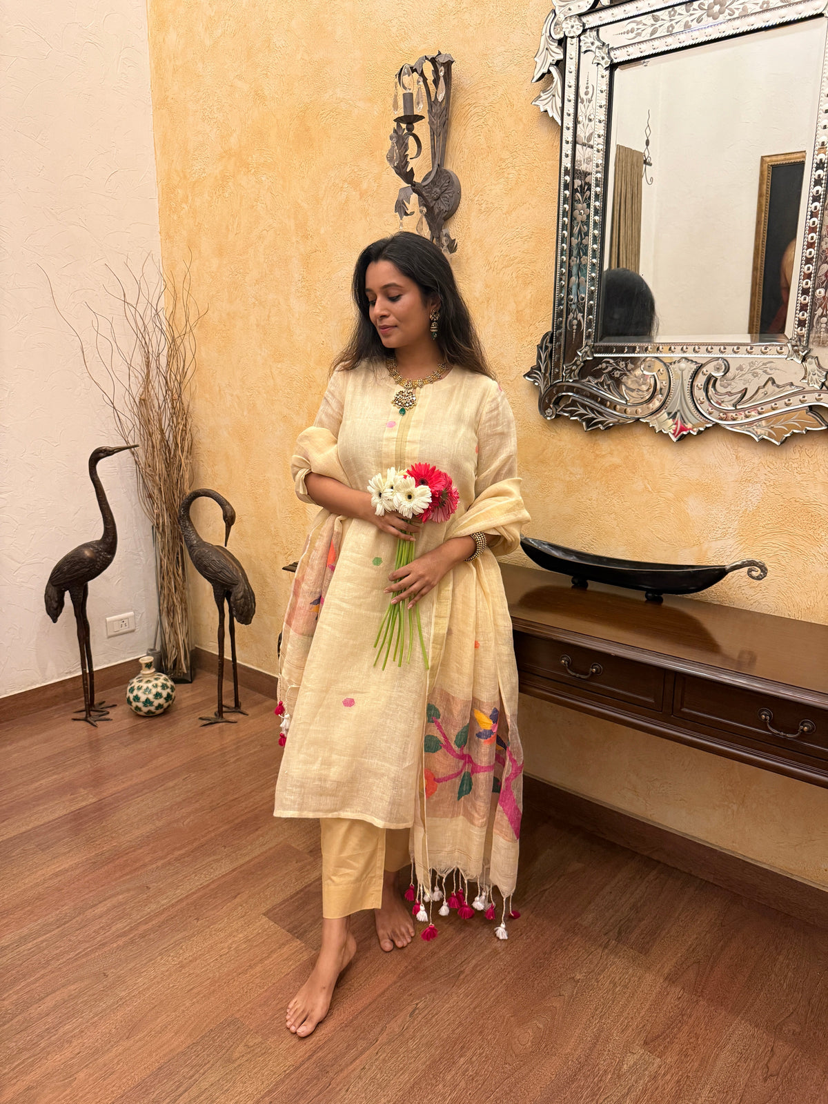 Golden Hour Jamdani Unstitched Fabric Set