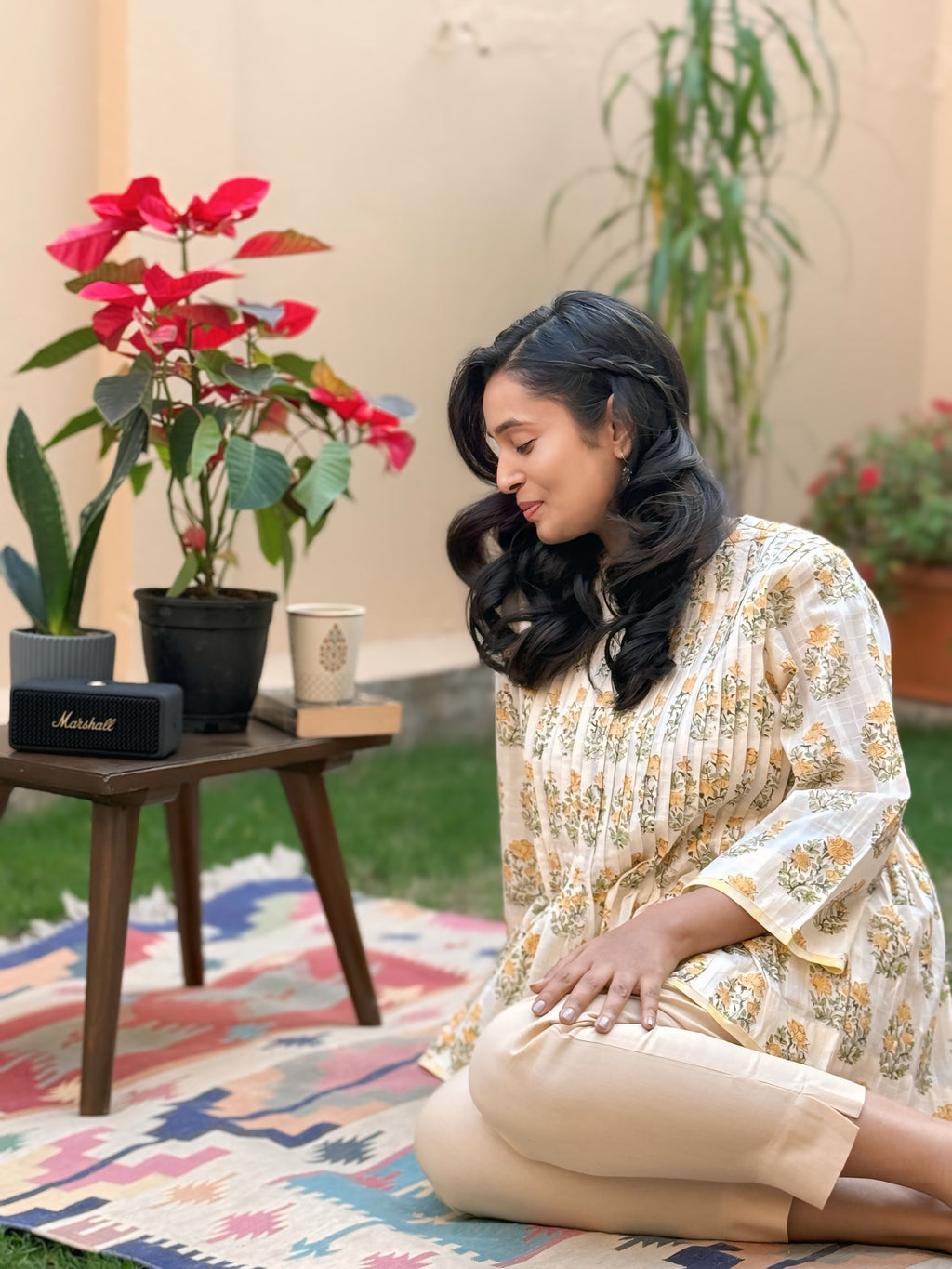Bloom Hand Block Printed Cotton Short Top | KanthaIndia