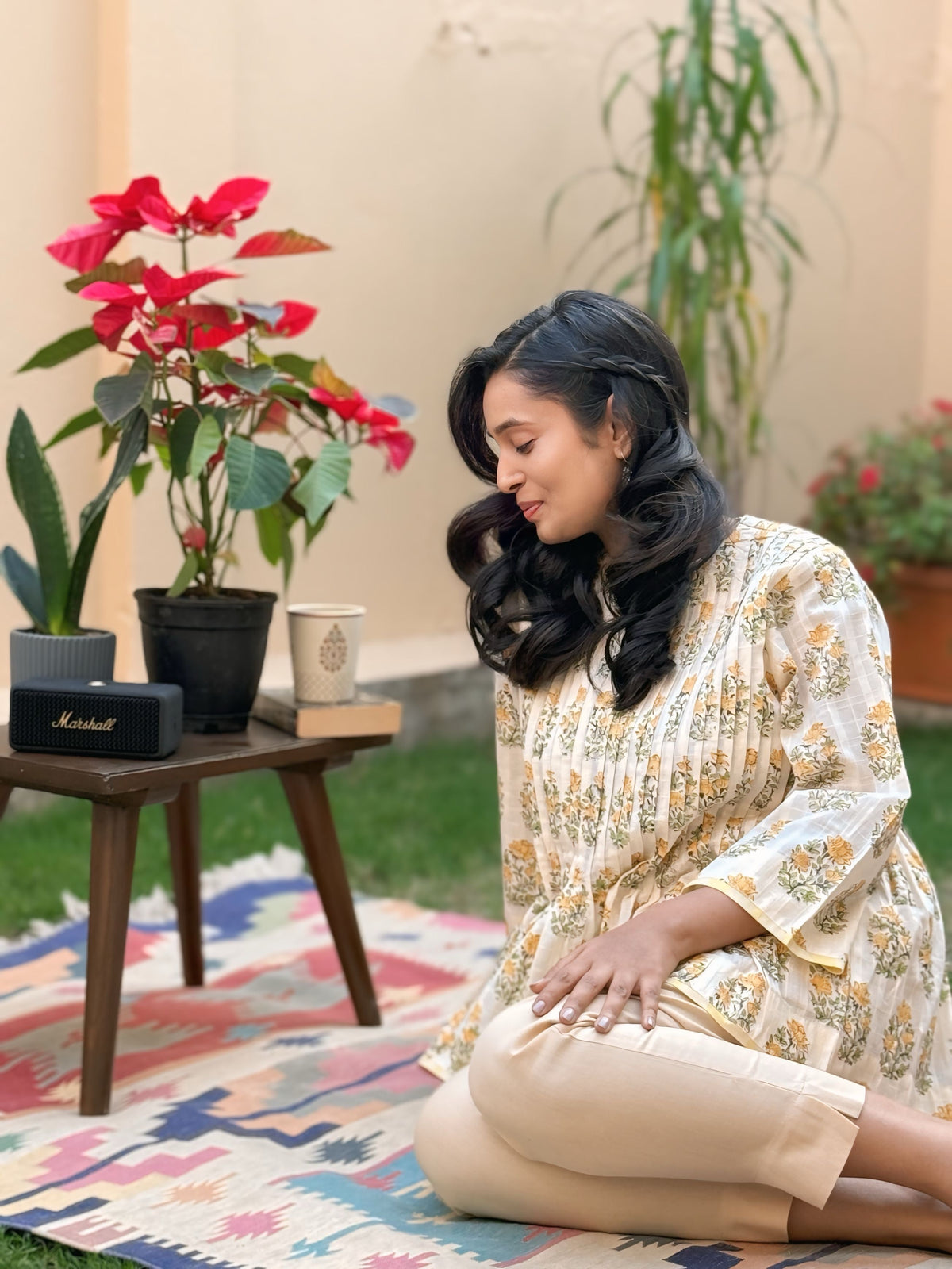 Bloom Hand Block Printed Cotton Short Top | KanthaIndia