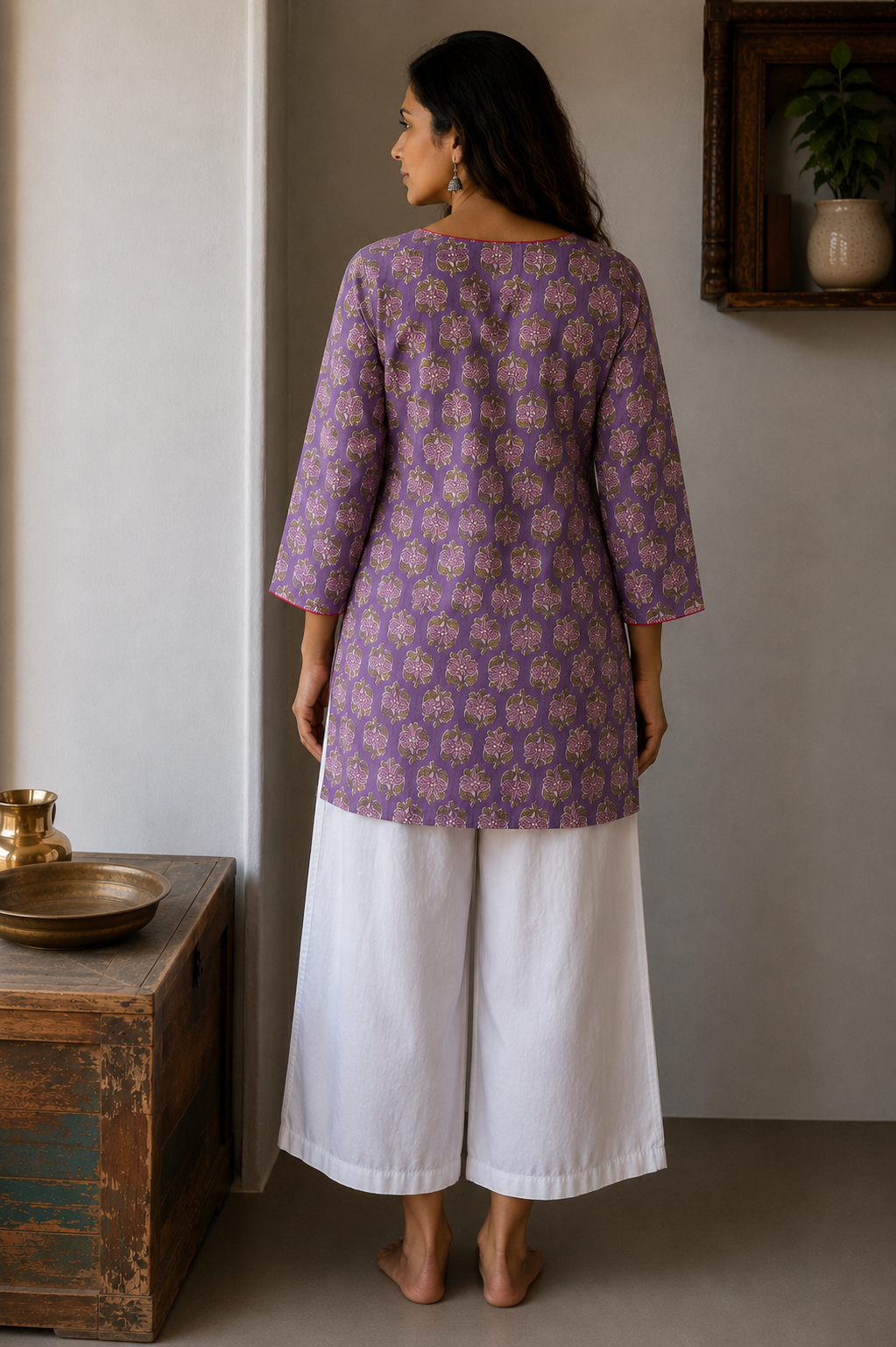 Samarpan Hand Block Printed Cotton Short Kurta | Jaipur | KanthaIndia
