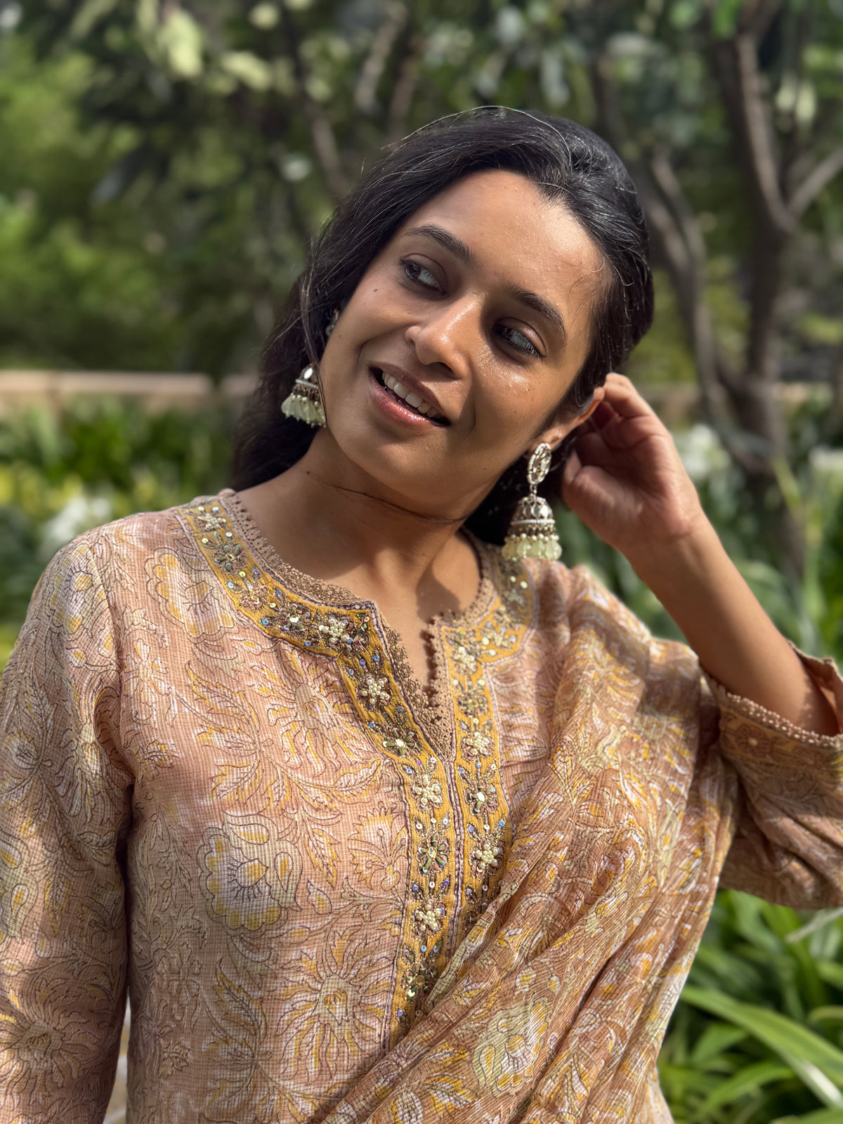 Vasudha Kota Doria Dupatta Suit Set | KanthaIndia