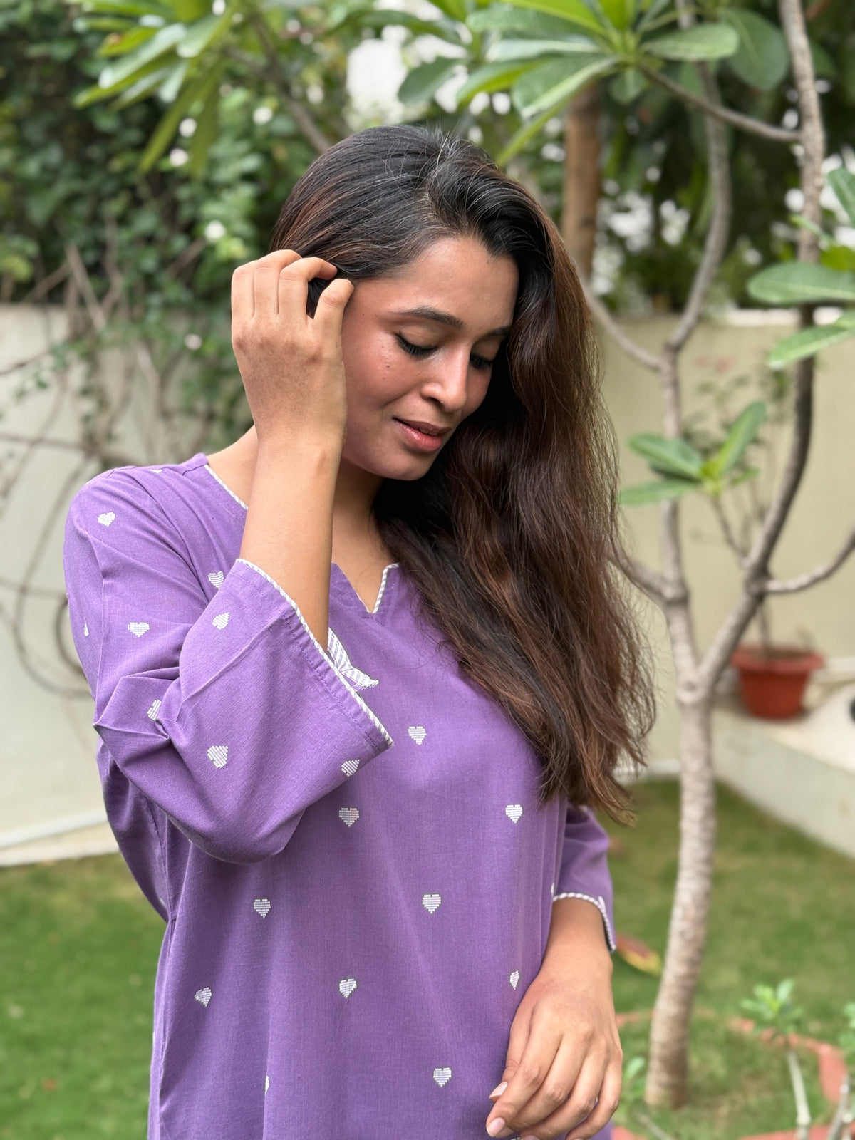 Seerat Handloom Cotton Kurta Pant Set | Handwoven | KanthaIndia