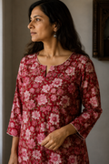 Saanjh Hand Block Printed Cotton Short Kurta | Jaipur | KanthaIndia