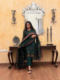 Peacock Green Jamdani Unstitched Fabric Set
