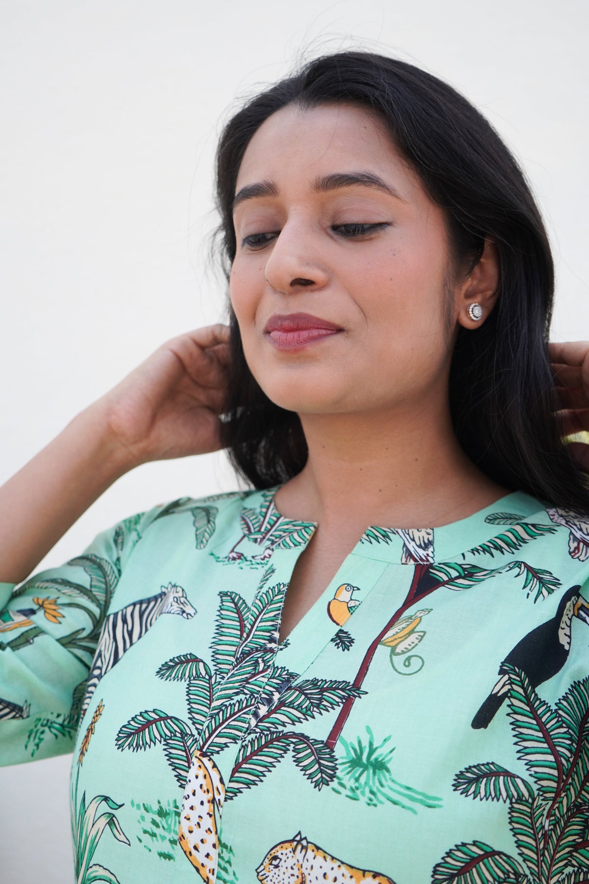 Ilaa Jungle Block Printed Cotton Kurta/Dress