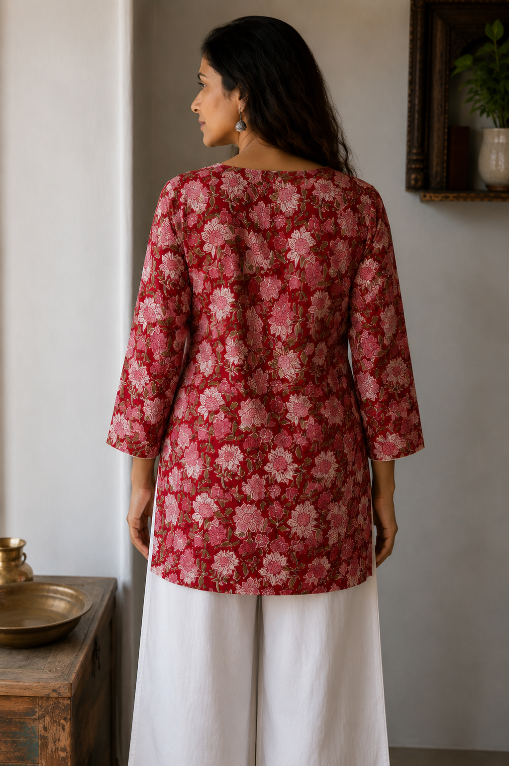 Saanjh Hand Block Printed Cotton Short Kurta | Jaipur | KanthaIndia