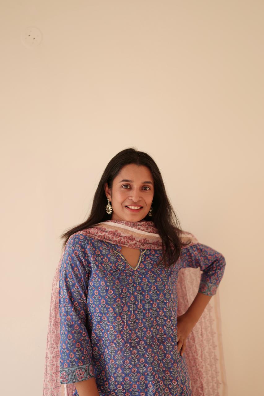 Reha Embroidered Kurta Dupatta Set | KanthaIndia