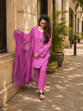 Samadhi Hand Block Print Cotton Kurta Dupatta Set