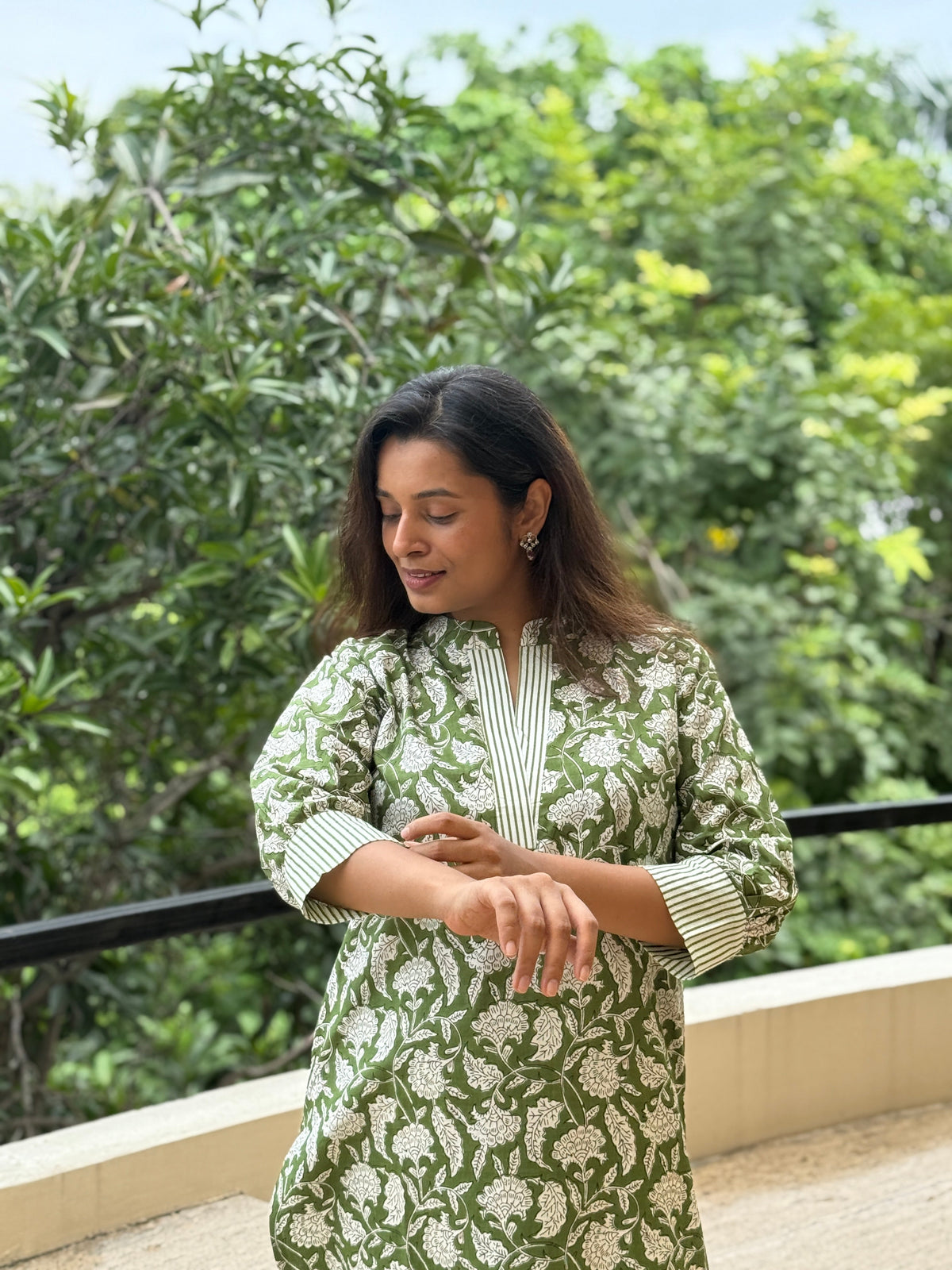 Hariyali Hand Block Printed Cotton Set | KanthaIndia