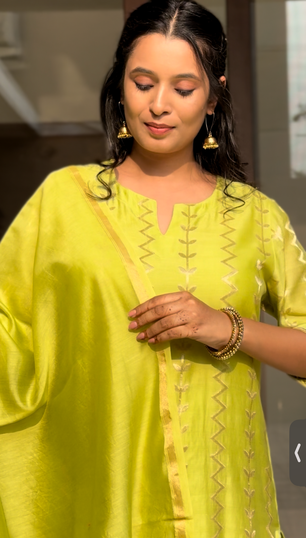 Aadya Banarasi Chanderi Silk Suit Set | Hand Woven | KanthaIndia