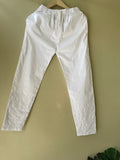 Embroidered Pure White Straight Pant