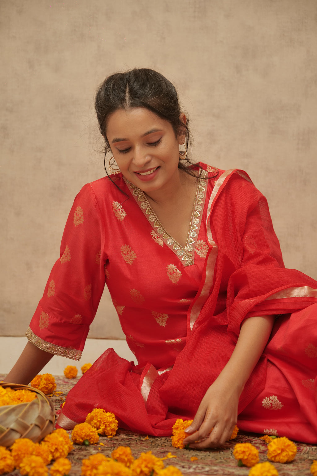 Kamakshi Banarasi Chanderi Silk Suit Set