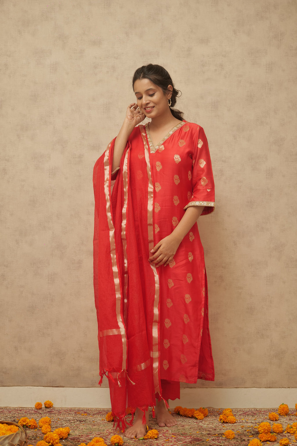 Kamakshi Banarasi Chanderi Silk Suit Set
