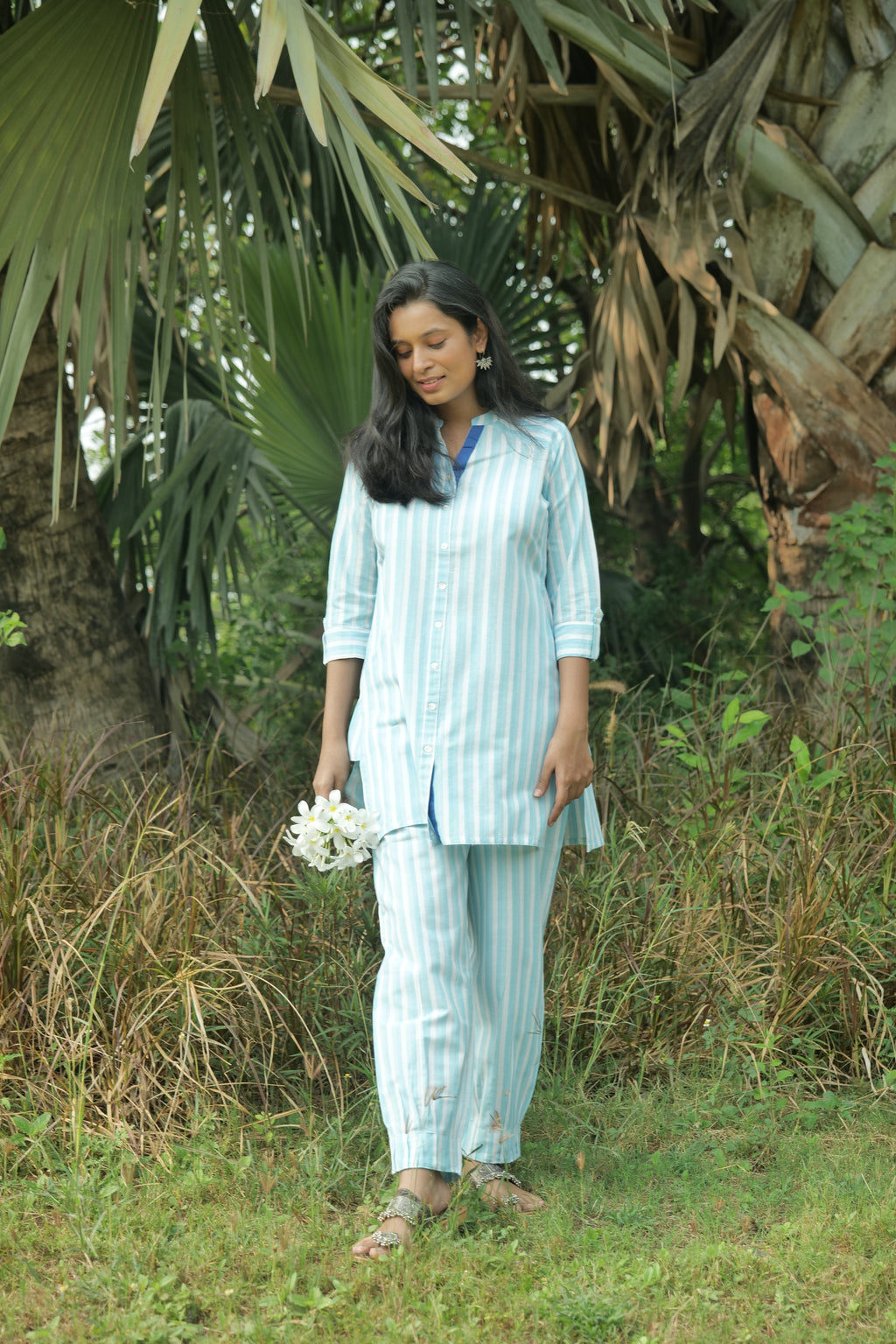 Frosted Cotton Chevron Coord Set - Handloom