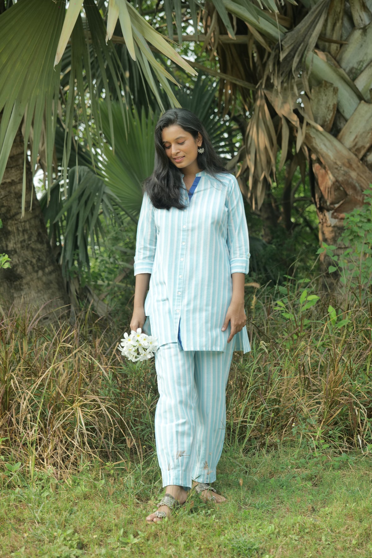 Frosted Cotton Chevron Coord Set - Handloom