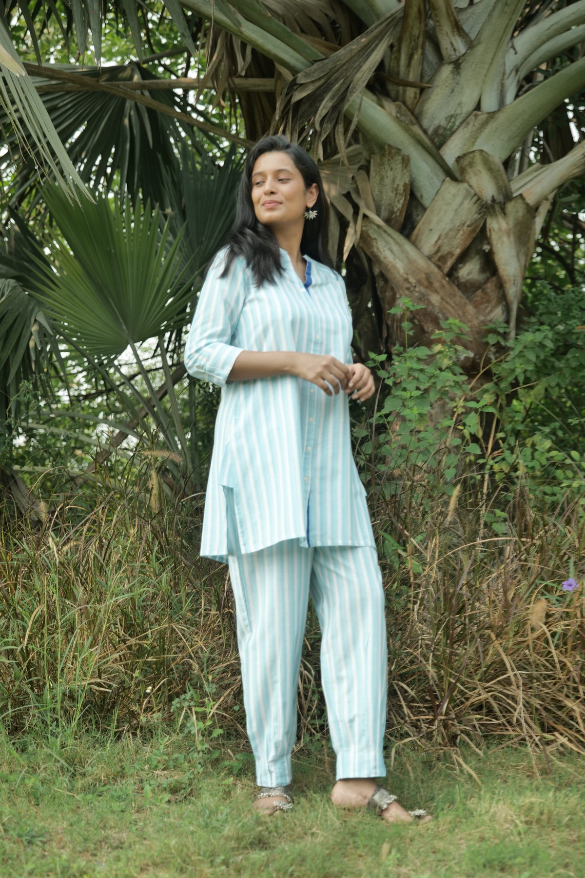 Frosted Cotton Chevron Coord Set - Handloom