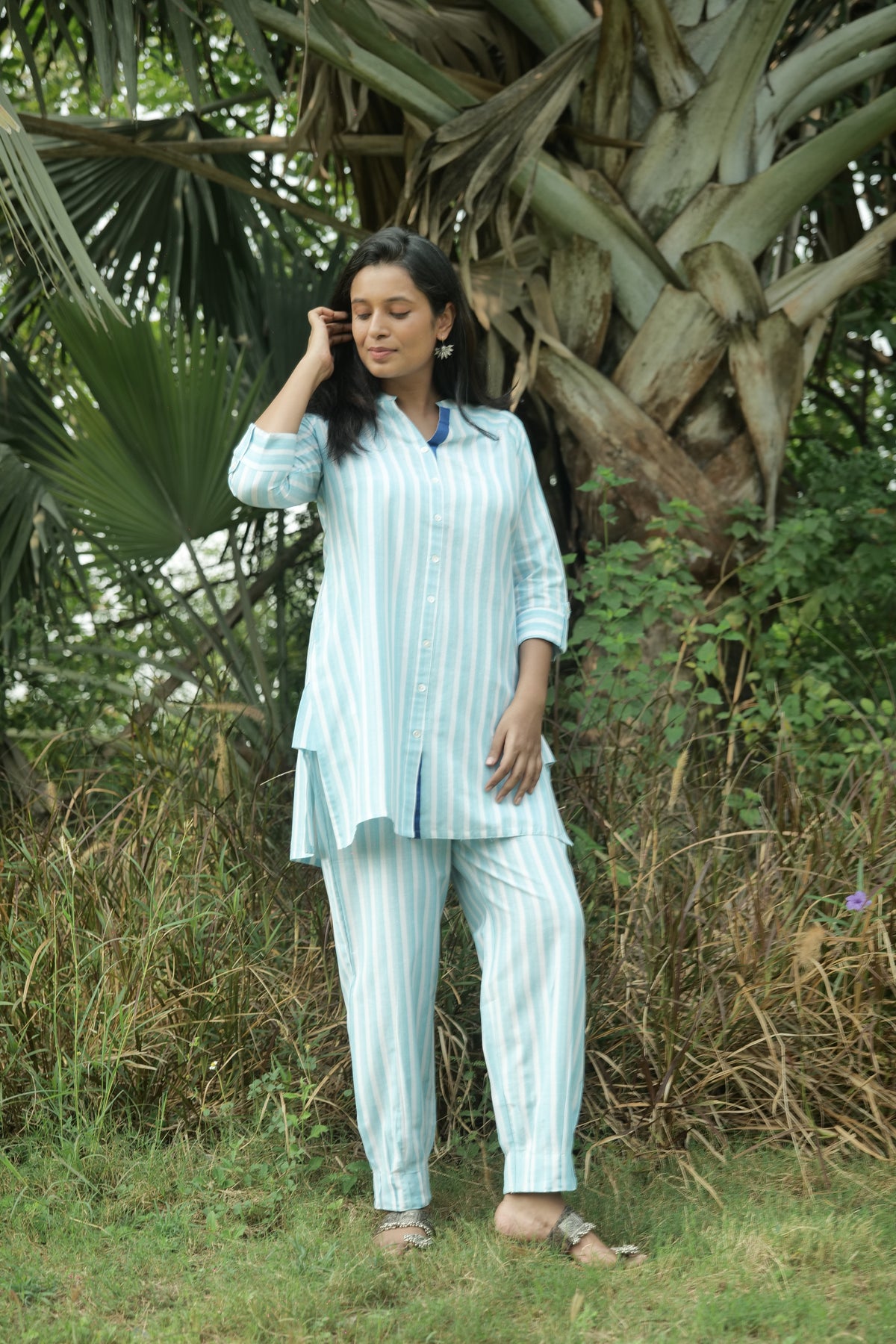 Frosted Cotton Chevron Coord Set - Handloom