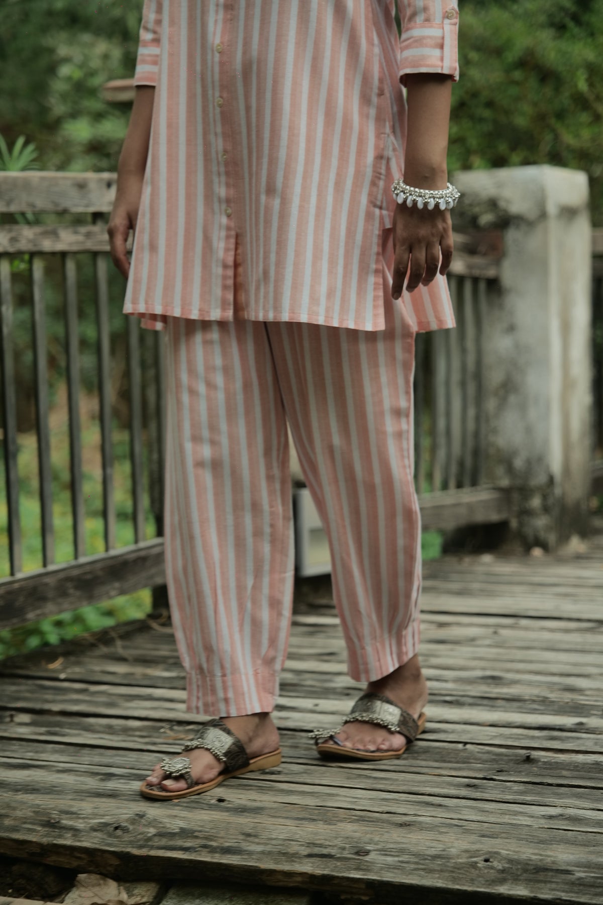 Ribbon Cotton Chevron Coord Set ~ Handloom