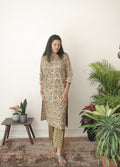 Cotton Vanaspati Mud Kurta Set