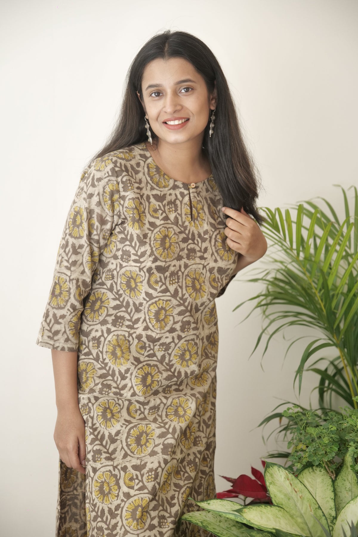 Cotton Vanaspati Mud Kurta Set