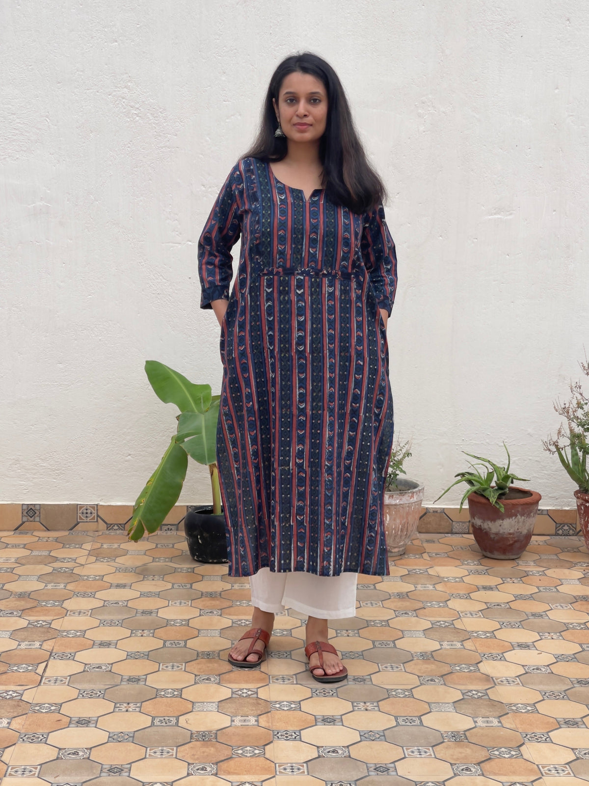 Aneri Akola Hand Block Printed Cotton Kurta | Plus Size 3XL | KanthaIndia