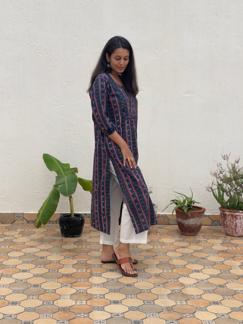 Aneri Akola Hand Block Printed Cotton Kurta | Plus Size 3XL | KanthaIndia